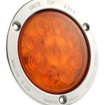 Yellow LED Stop Tail Turn Light With Stainless Steel Theft Resistant Flange.