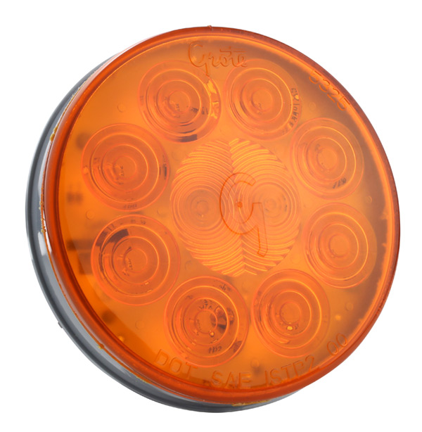 Grote Industries - 53553 – SuperNova® 4″ 10-Diode Pattern LED Stop Tail Turn Light, Grommet Mount, Hard Shell Connector, Auxiliary Turn, Yellow