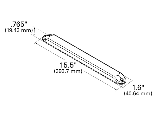Grote Industries - 53582 – 15″ LED Center Mount Stop Tail Turn Light, Red