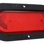 supernova oval led stop tail turn light theft resistant black flange red