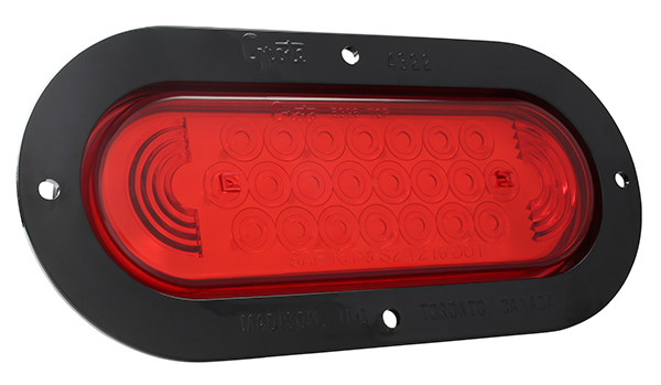 Grote Industries - 53622 – SuperNova® Oval LED Stop Tail Turn Light, Black Theft-Resistant Flange, Red
