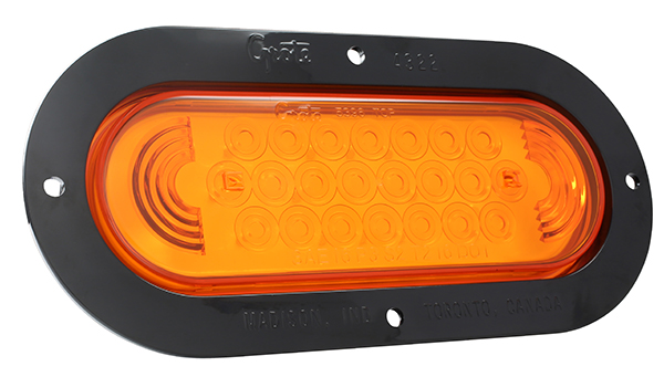 Grote Industries - 53623 – SuperNova® Oval LED Stop Tail Turn Light, Black Theft-Resistant Flange, Male Pin, Yellow