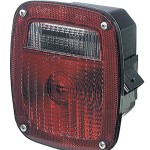 three stud metri pack stop tail turn light lh license window red