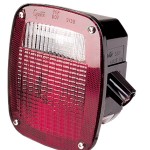 ford stop tail turn box light lh license window red