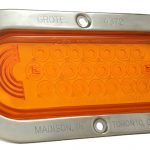 oval led stop tail turn light with stainless steel theft resistant flange