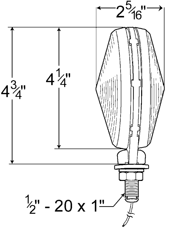 Grote Industries - 55220-5 – Thin-Line Double-Face Light, Single Contact, Red/Yellow, Retail Pack