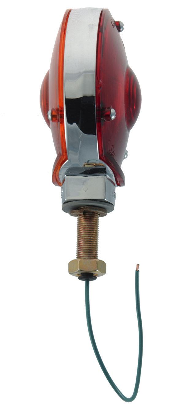 Grote Industries - 56000 – 4″ Zinc Die-Cast Double-Face Light, Single Contact , Chrome Plated, Red/Yellow