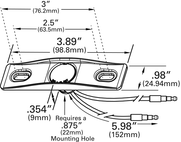 Grote Industries - 60661 – MicroNova® Dot LED License Light, w/ Adapter Bracket, Gray