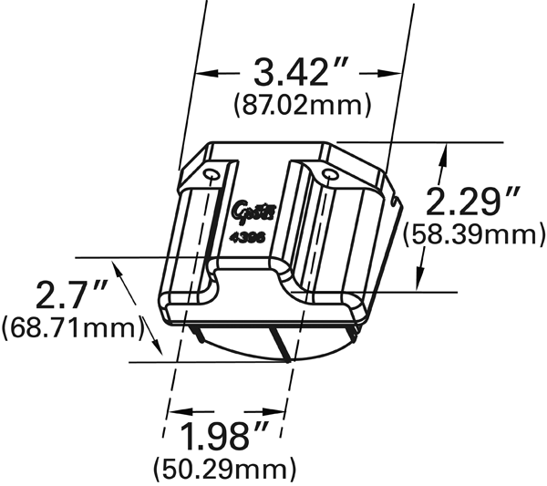 Grote Industries - 60701 – MicroNova® LED License Light, Vertical Mount, Multi-Volt, Black