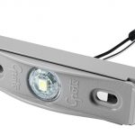 Clear LED License Light With Gray Adapter Bracket.