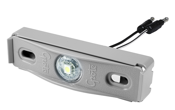 Grote Industries - 60711 – MicroNova® Dot LED License Light, w/ Adapter Bracket, Multi-Volt, Gray Kit (60661 + 43780)