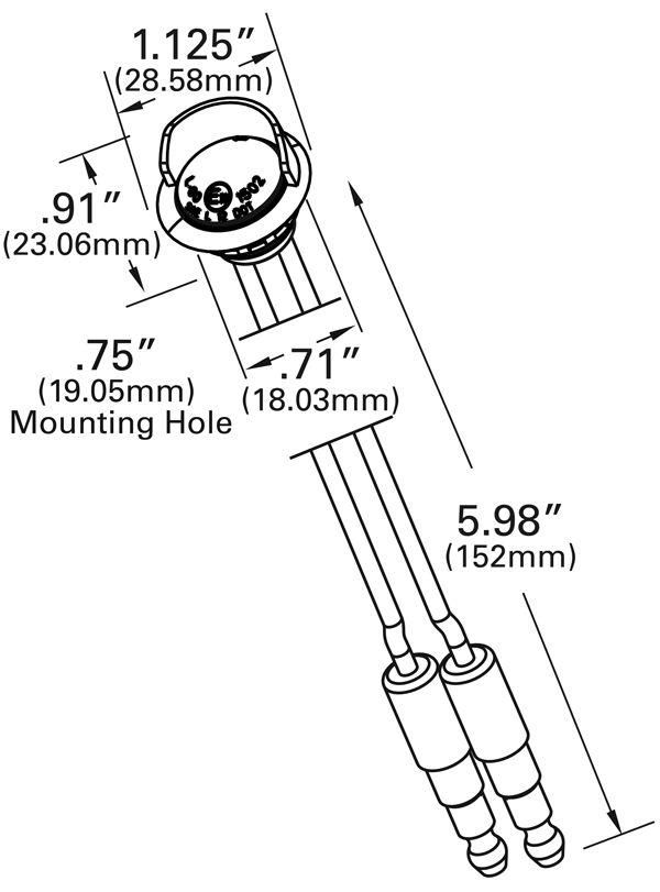 Grote Industries - 60721 – MicroNova® Dot LED License Light, w/ Hooded Grommet, Multi-Volt, Clear