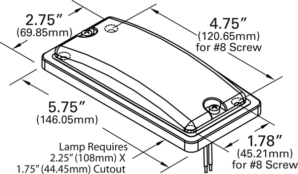 Grote Industries - 61031 – LED WhiteLight™ Recessed Small Mount Light, Steel, Hardwire Incandescent, 15CP, Clear