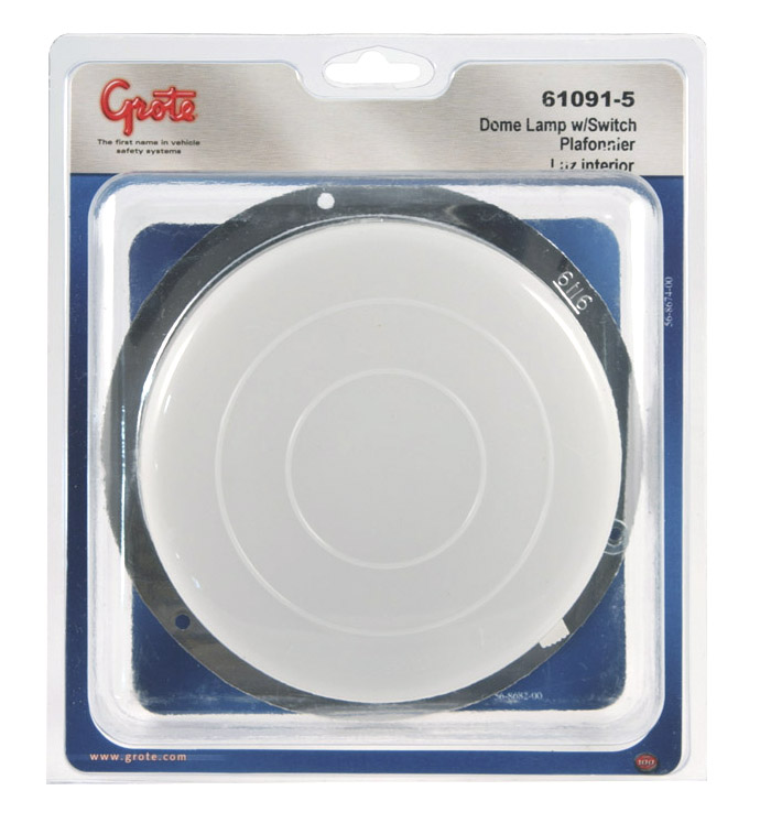 Grote Industries - 61091-5 – Round Dome Light with Switch, Chrome Base, Retail Pack