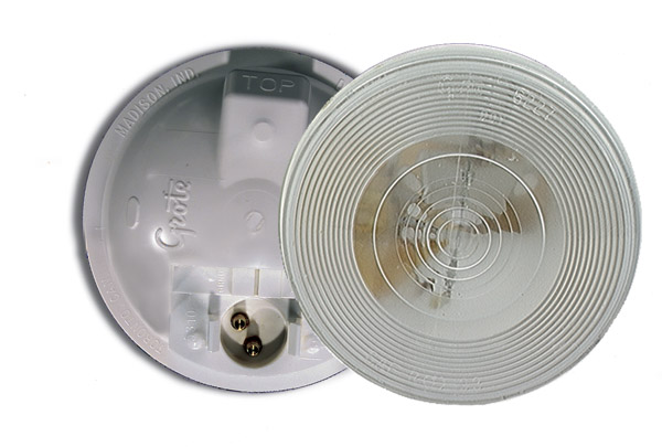 Grote Industries - 61451 – Torsion Mount® II 4″ Round Dome Light, Male Pin, Clear