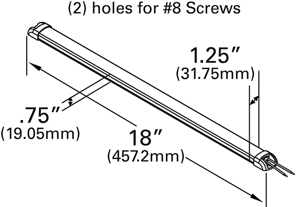 Grote Industries - 61G81 – LED SlimWhite, 18″ Length, 700 Lumens, Clear