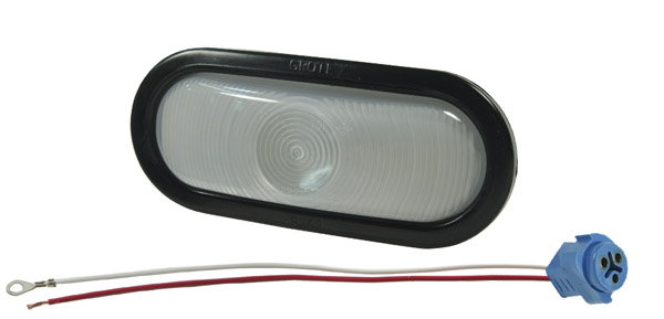 Grote Industries - 62251 – Torsion Mount® III Oval Dual System Backup Light, Female Pin, Clear Kit (62231 + 92420 + 67010)