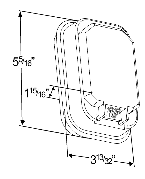 Grote Industries - 62381 – Rectangular Dual-System Backup Light, Female Pin, Clear