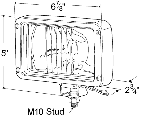 Grote Industries - 63151-5 – Rectangular Halogen Work Light, Flood, Retail Pack