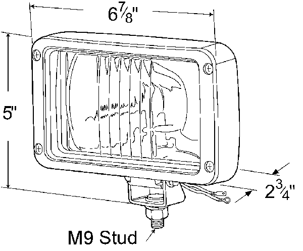Grote Industries - 63161-5 – Rectangular Halogen Work Light, Spot, Retail Pack