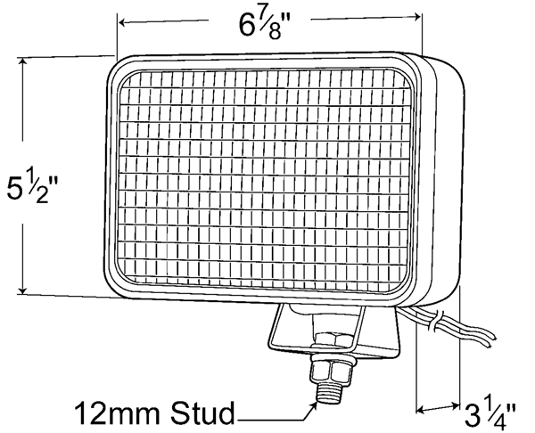 Grote Industries - 63181-5 – Large Rectangular Halogen Work Light, Flood, Retail Pack