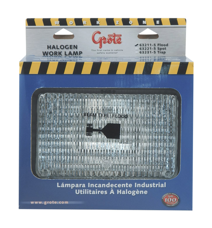 Grote Industries - 63211-5 – 4″ x 6″ Rectangular Rubber Work Lights, Flood, Retail Pack