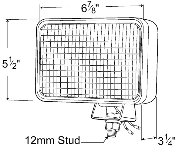 Grote Industries - 63251-5 – Large Rectangular Halogen Work Light, Flood, 24V, Retail Pack
