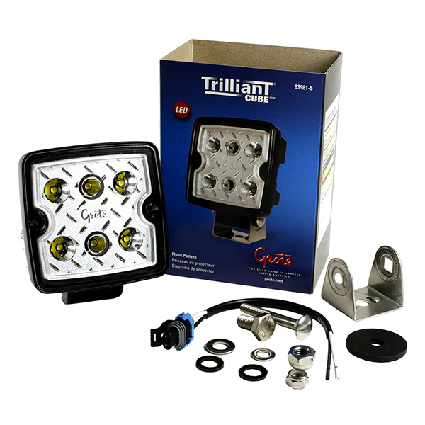 Grote Industries - 63981-5 – Trilliant® Cube LED Work Light, 1200 Lumens, 12V/24V, Flood, Retail Pack