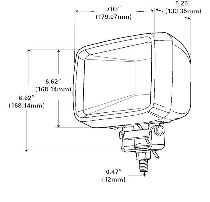 Grote Industries - 64890-3 – 4″ x 6″ Rectangular Rubber Work Lights, Housing Only, Bulk Pack