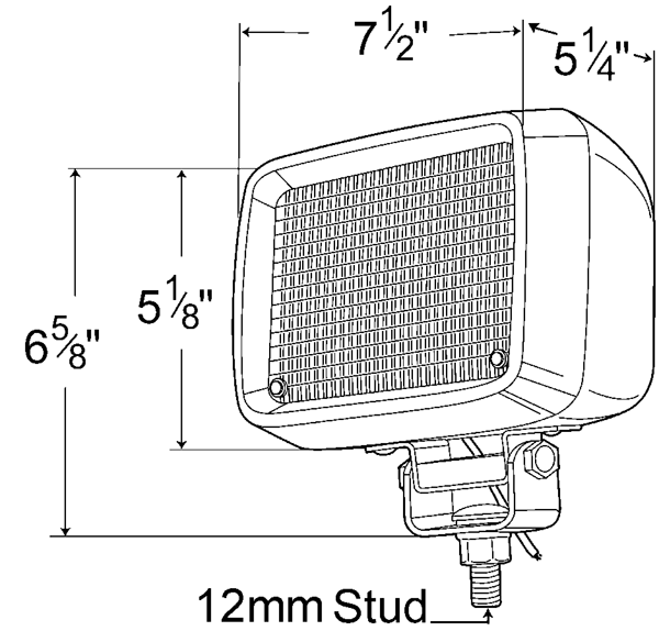 Grote Industries - 64891 – 4″ x 6″ Rectangular Rubber Work Light, Flood