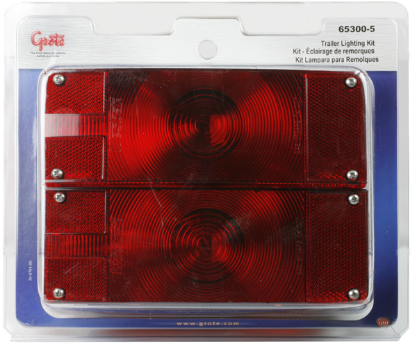 Grote Industries - 65300-5 – Submersible Low-Profile Trailer Lighting Kit, Red, Retail Pack