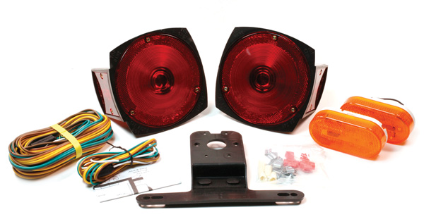 Grote Industries - 65350-5 – Trailer Lighting Kit with Side Marker Light and Clearance Marker Light, Red/Yellow, Retail Pack