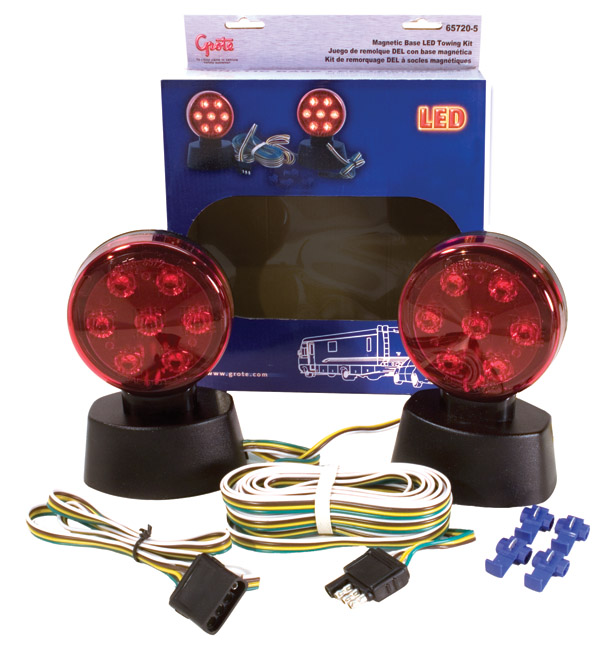 Grote Industries - 65720-5 – Magnetic LED Towing Kit, Red