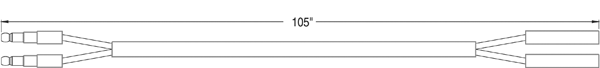 Grote Industries - 66164 – Two Slim-Line Males To Two Slim-Line Under Light Females, Jumper, 8′ 9″ (105″)