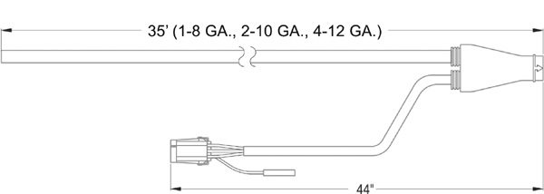 Grote Industries - 66702 – UBS® Main Harness 44″ ABS Drop-Out, 35′ Long