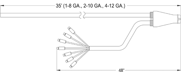Grote Industries - 66711 – UBS Main Harness 48″ Drop-Out for Double-Trailer Connection, 35′ Long