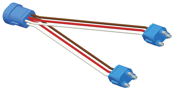 Grote Industries - 66810 – Two Light 9″ Y Adapter Pigtail, Adapter, Female-to-Female Pin, Straight