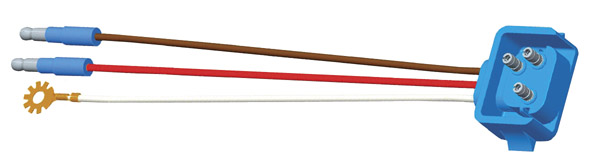 Grote Industries - 66811 – Stop Tail Turn Three-Wire 90º Plug-In Pigtail For Female Pin Lights, 18″ Long, Chassis Ground, Slim-Line .180 Male, Star Ring Terminal