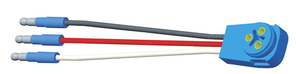 Grote Industries - 66816 – Stop Tail Turn Three-Wire 90º Plug-In Pigtail For Male Pin Lights, 6″ Long, Ground Return System, Slim-Line .180 Male