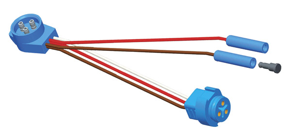 Grote Industries - 66823 – Midturn Adapter Pigtail, Adapter, Male-to-Male Pin, (2) Additional Standard .180 Receptacles