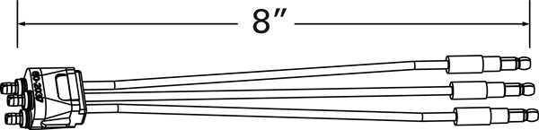 Grote Industries - 66825 – Stop Tail Turn Three-Wire Plug-In Pigtail For Female Pin Lights, 8″ Long, Ground Return, Slim-Line .180 Male