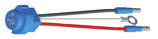 Grote Industries - 66841 – Stop Tail Turn Three-Wire Plug-In Pigtail For Male Pin Lights, 8″ Long, Chassis Ground, Slim-Line .180 Male
