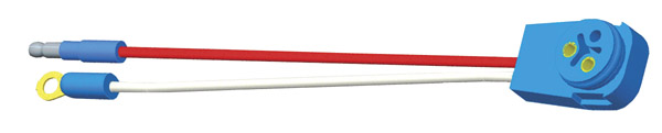 Grote Industries - 66846 – Stop Tail Turn Two-Wire 90° Plug-In Pigtail For Male Pin Lights, 10″ Long, Chassis Ground, Slim-Line .180 Male