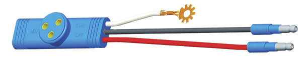 Grote Industries - 66900 – Sentry Light Pigtail, 6″ Long, Chassis Ground, Slim-Line .180 Male, 3 1/2″ Ground, Star Ring Terminal