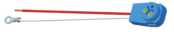 Grote Industries - 67016 – Stop Tail Turn Two-Wire 90° Plug-In Pigtail For Male Pin Lights, 11″ Long, Chassis Ground, Blunt Cut Wires