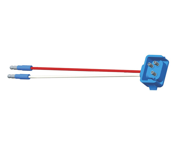 Grote Industries - 67020 – Two-Wire Plug-In Pigtail For Female Pin Lights, 10″ Long, Ground Return, Slim-Line .180 Male, 90° Plug
