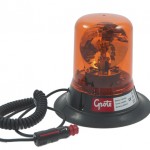 Belt Drive Rotating Beacon, Magnetic Mount w/ 15' Switched Lighter Plug Cord, Yellow
