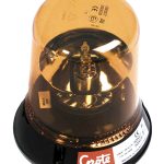 Belt Drive Rotating Beacon, Permanent Mount, Yellow, 24V