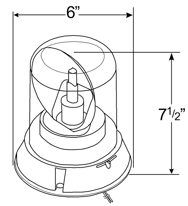 Grote Industries - 76063 – Belt Drive Rotating Beacon, Permanent Mount, Yellow, 24V