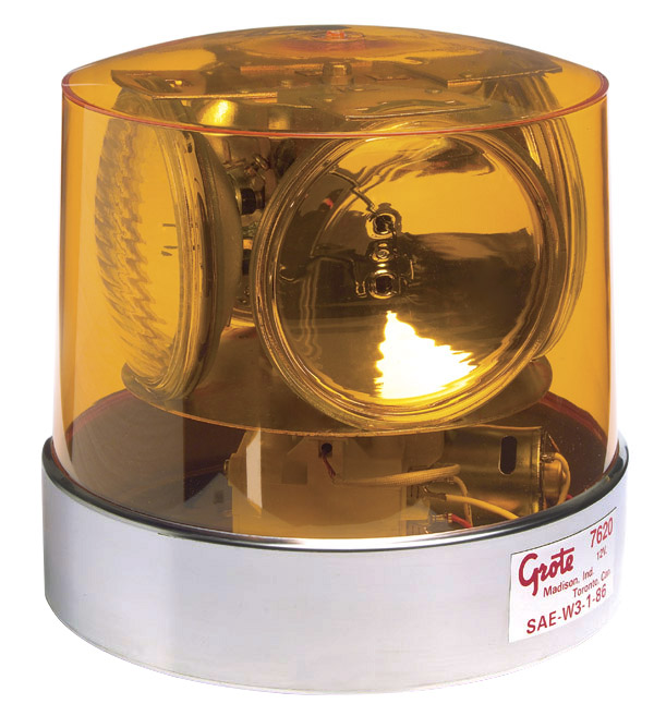 Grote Industries - 76203 – Compact Four Sealed-Beam Roto-Beacon, Yellow